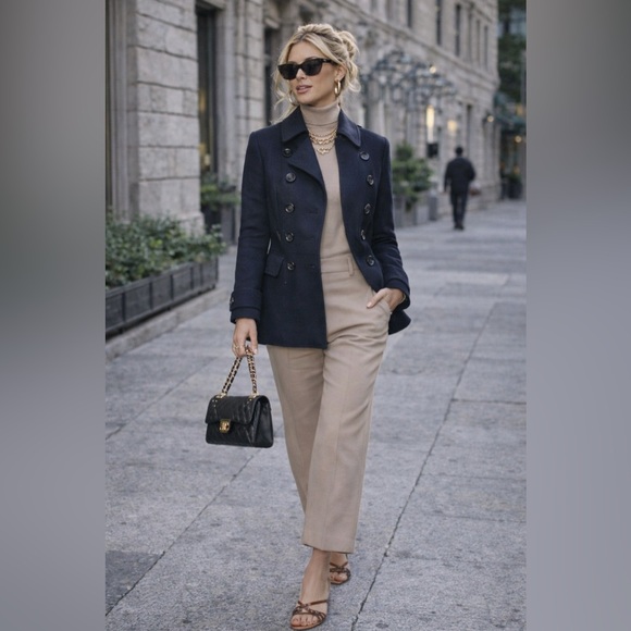 Burberry Jackets & Blazers - BURBERRY Double-Breasted Cropped Coat Jacket Size 4